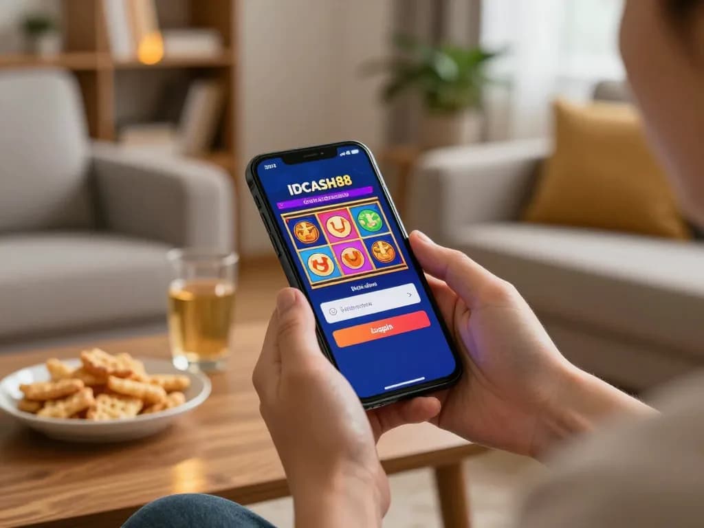 Engaging user experiences with IDCASH88 Login while playing mobile slots in a cozy home