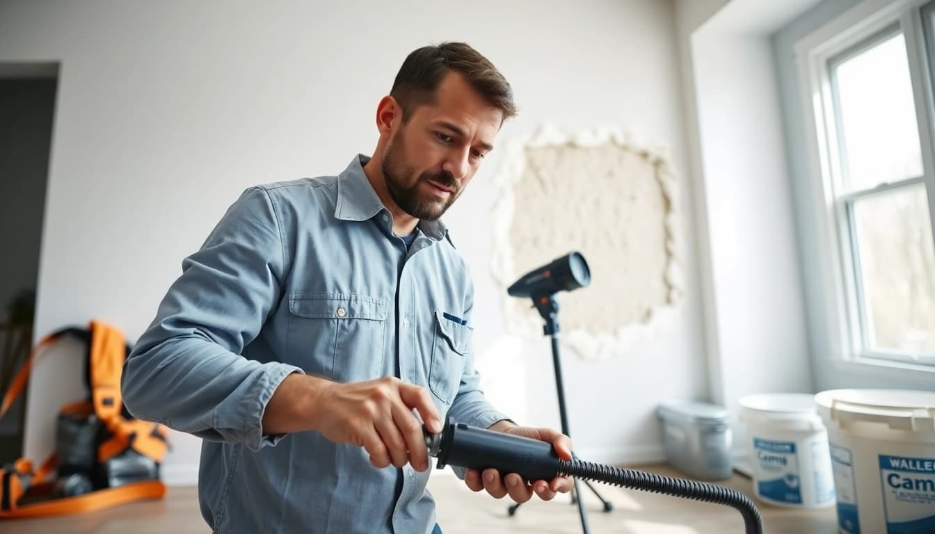 Applying spray foam removal guidance with a technician at work using specialized tools.