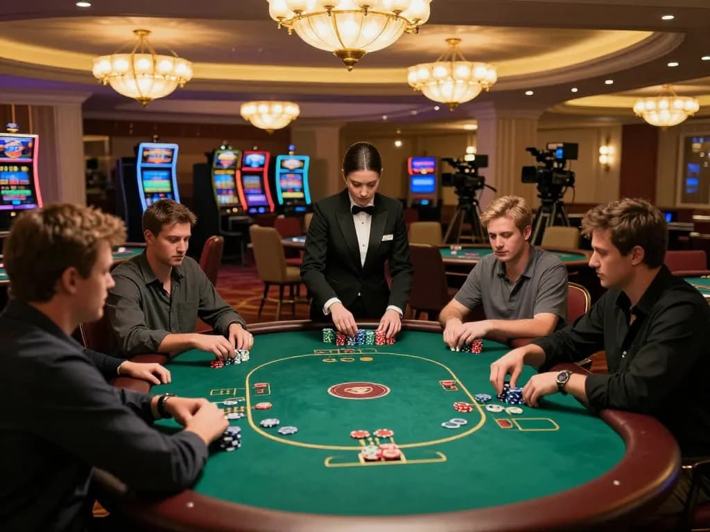 Players strategizing at a poker table while enjoying the immersive sunwin casino experience.