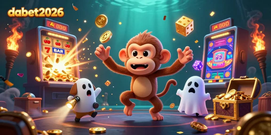 Engage with dabet2026's thrilling casino adventures featuring a mischievous poltergeist monkey and a ghost-hunter puppy.