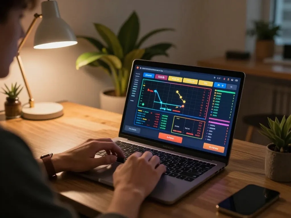 Engaging with lô đề online through an inviting home setup, showcasing the excitement of online betting.