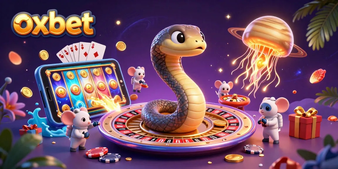 Experience oxbet's vibrant casino action with a 3D rendering of a Saturn ring snake as a roulette wheel.