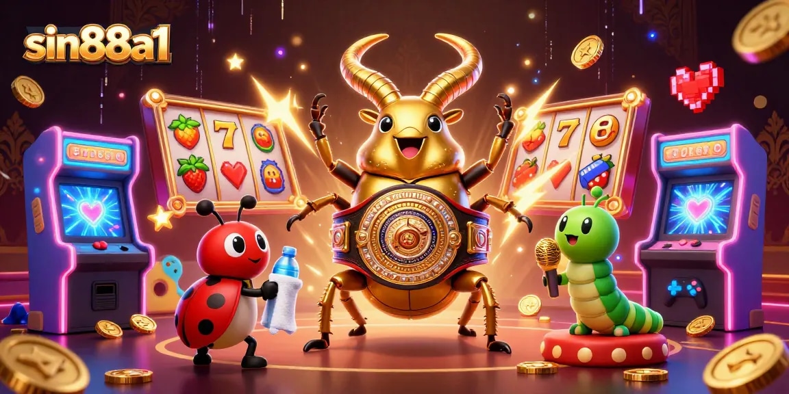 sin88a1 captures the excitement of slot gaming with dynamic characters and colorful casino elements.