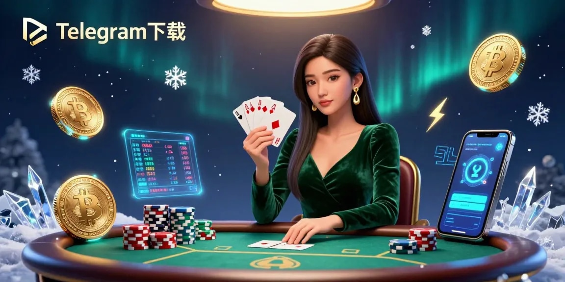 在Telegram下载的生动数字场景中体验扑克桌上的高额赌注，展现华丽的扑克牌和筹码。