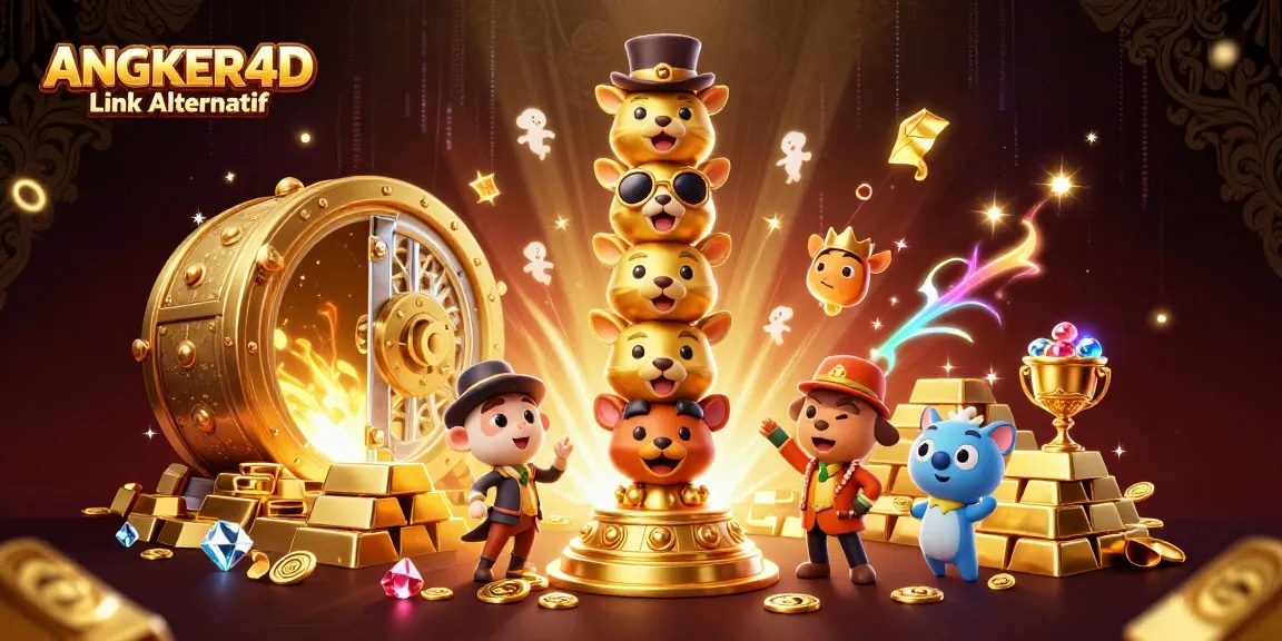 Experience gaming excitement with ANGKER4D Link Alternatif showcasing vibrant casino elements and treasure!