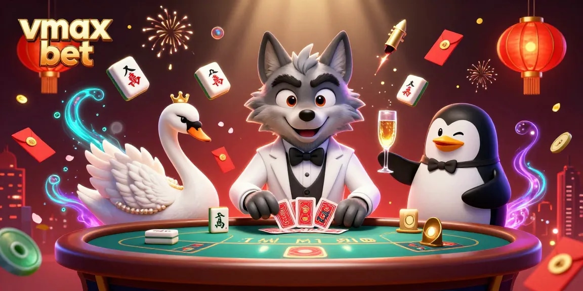Experience vmax bet in a vibrant animated casino scene with engaging characters and rich details.