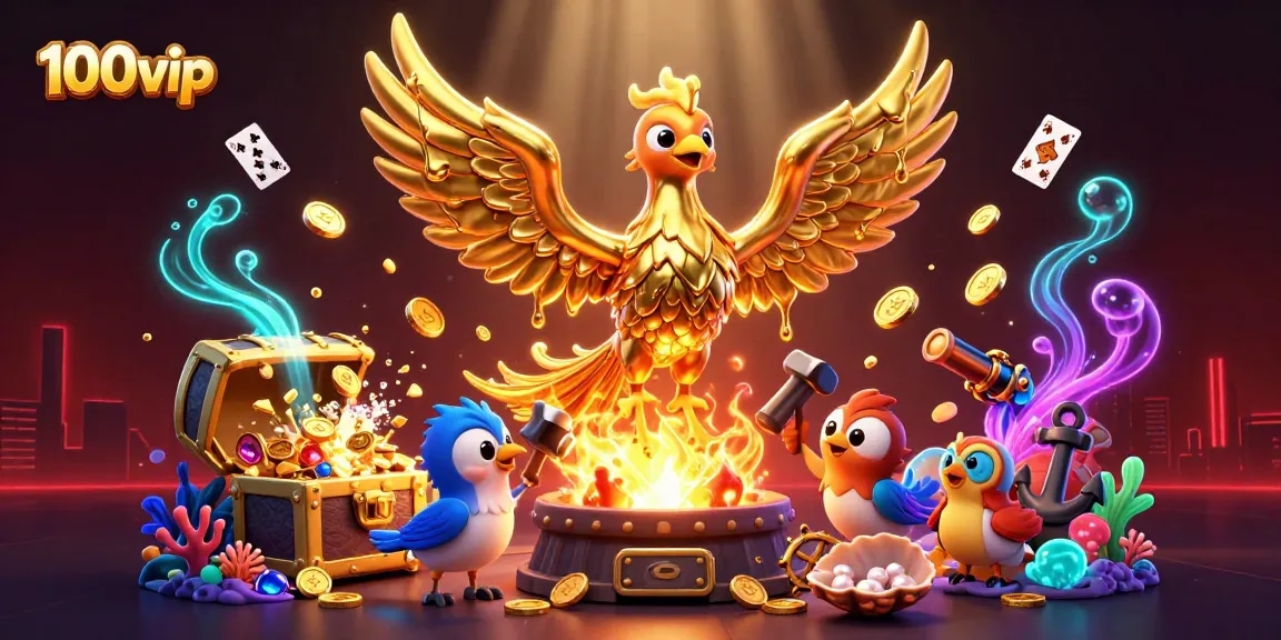 Experience thrilling wins with 100vip in this vibrant casino themed illustration