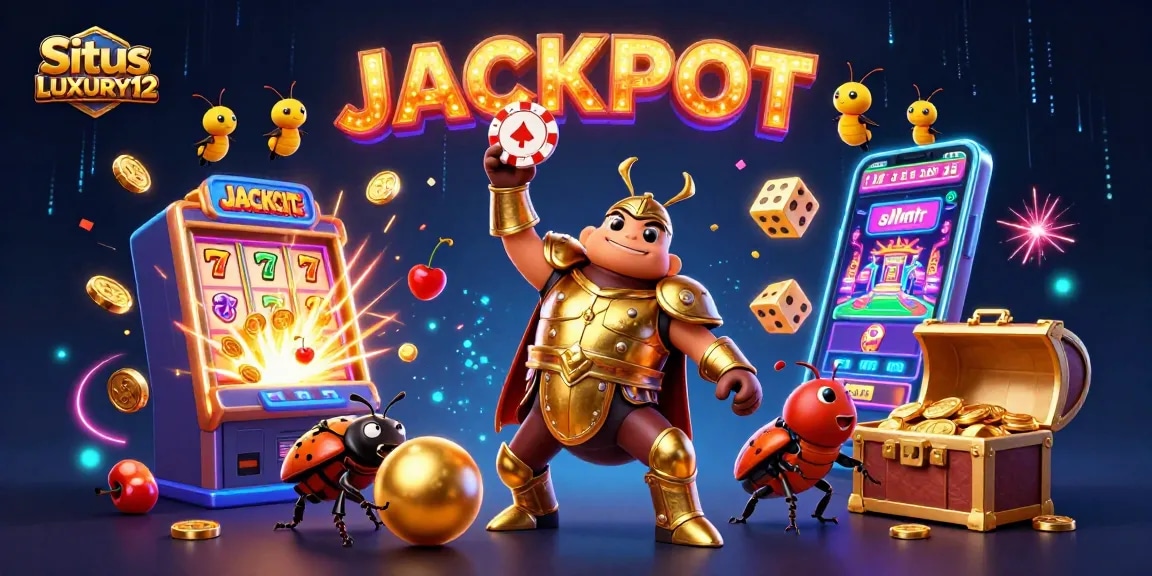 Experience the thrill of winning at Situs LUXURY12 with engaging 3D casino elements and vivid characters.