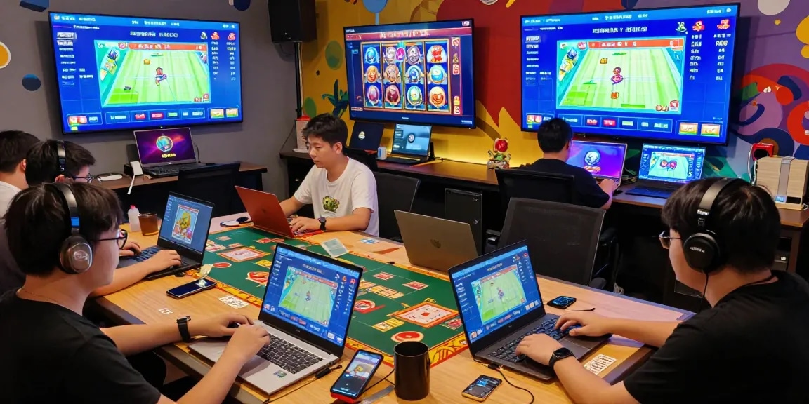 Diverse gamers enjoying the YO88 online platform with immersive gameplay in vibrant settings.