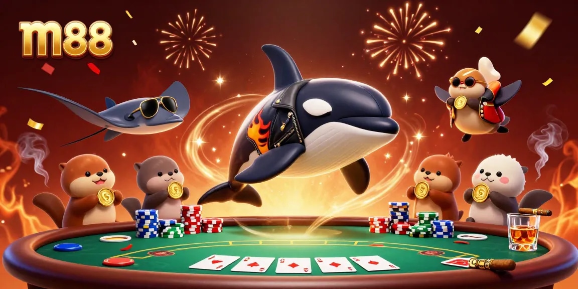 Experience thrilling games at m88 with colorful poker elements and fun characters in action.