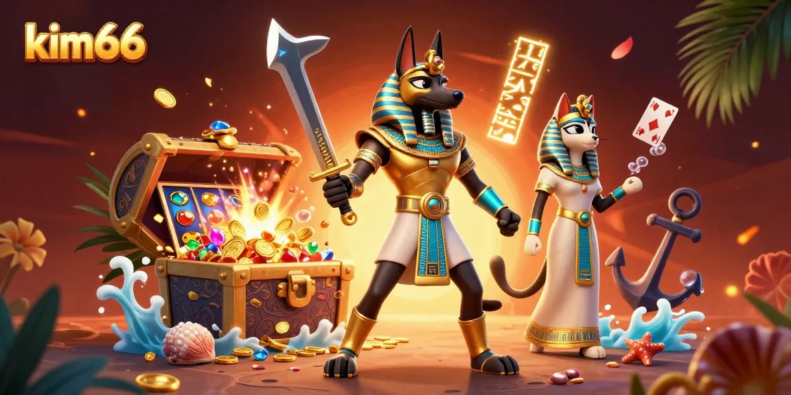 Experience thrilling gaming action at kim66 with vibrant 3D characters and enchanting treasures.