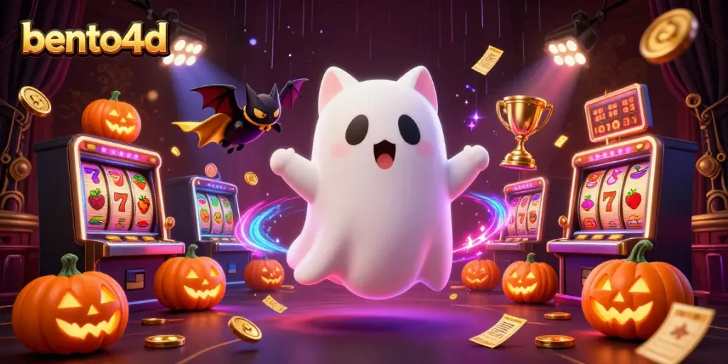 Experience the exciting bento4d gaming world with our immersive haunted casino illustration.
