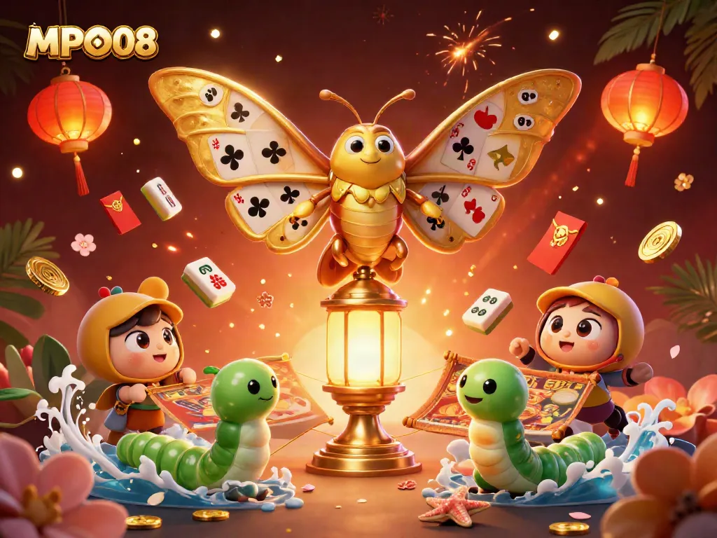 MPO08 showcases the excitement of casino gaming with detailed 3D art, featuring vibrant colors and gaming elements.
