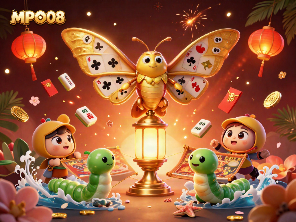 MPO08 showcases the excitement of casino gaming with detailed 3D art, featuring vibrant colors and gaming elements.
