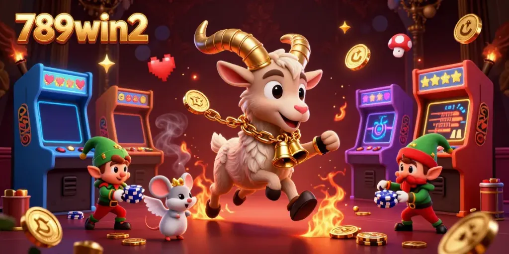 Experience excitement with 789win2 in a festive casino scene filled with colorful game elements.