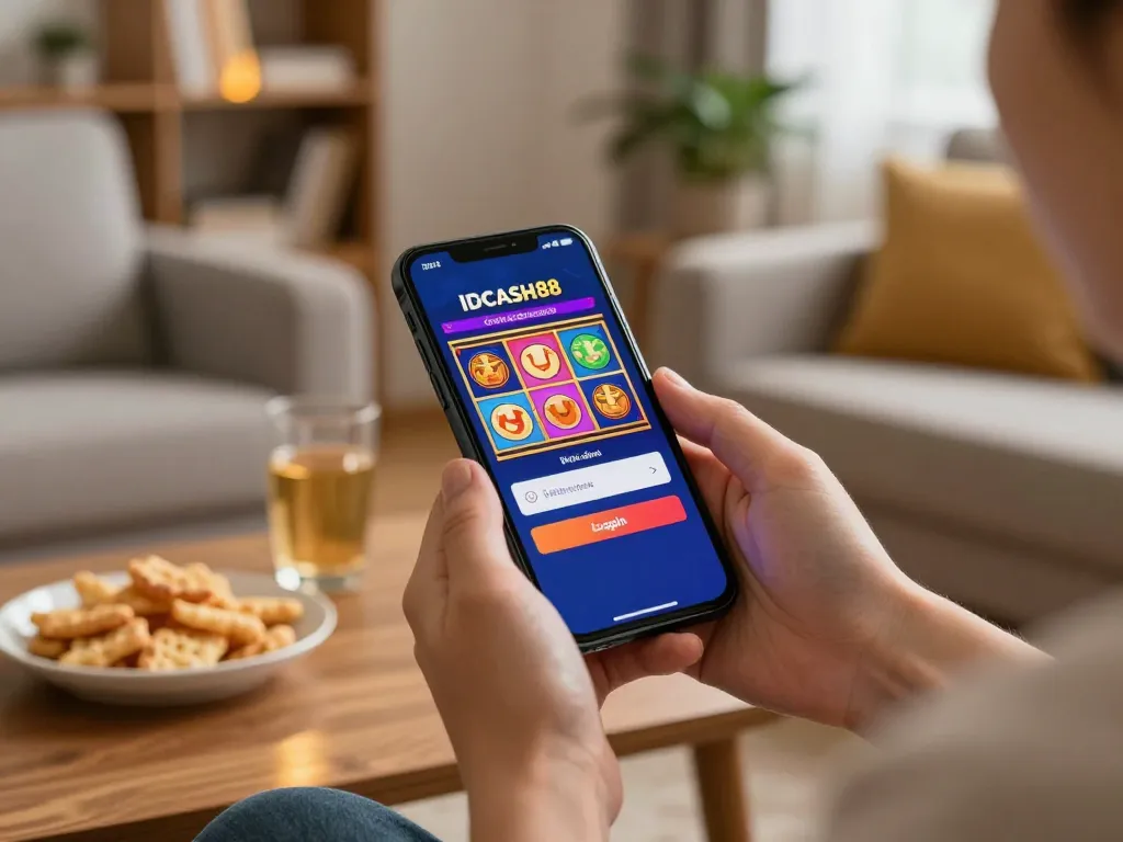 Engaging user experiences with IDCASH88 Login while playing mobile slots in a cozy home