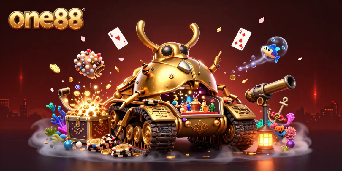 Experience the thrilling action of one88 with vibrant casino adventures in a dynamic 3D illustration.