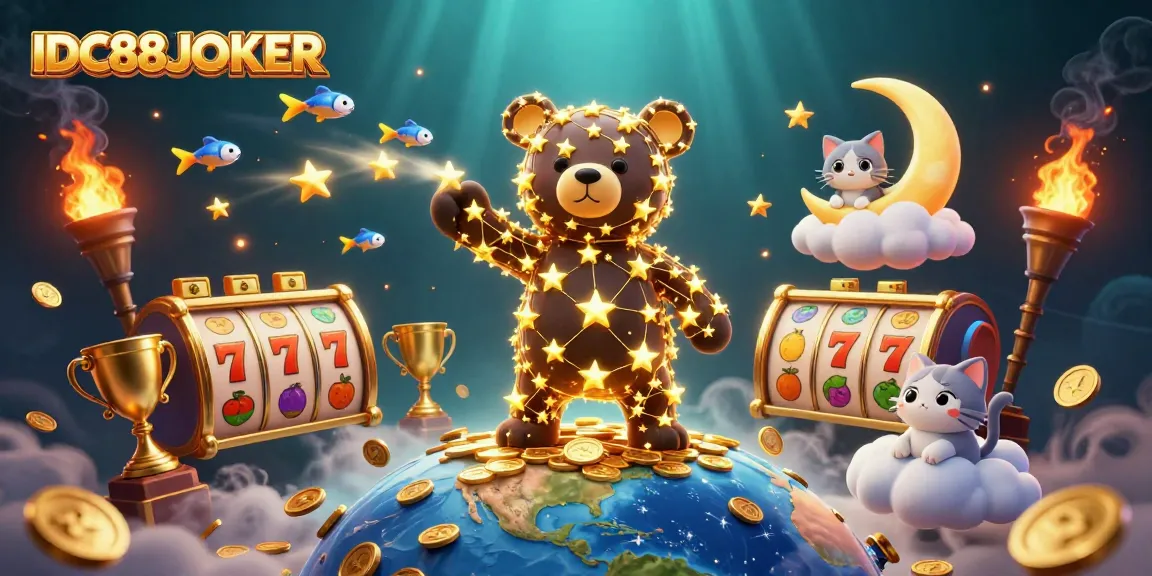 Play and win big with IDC88JOKER's vibrant casino illustration showcasing exciting jackpot opportunities.