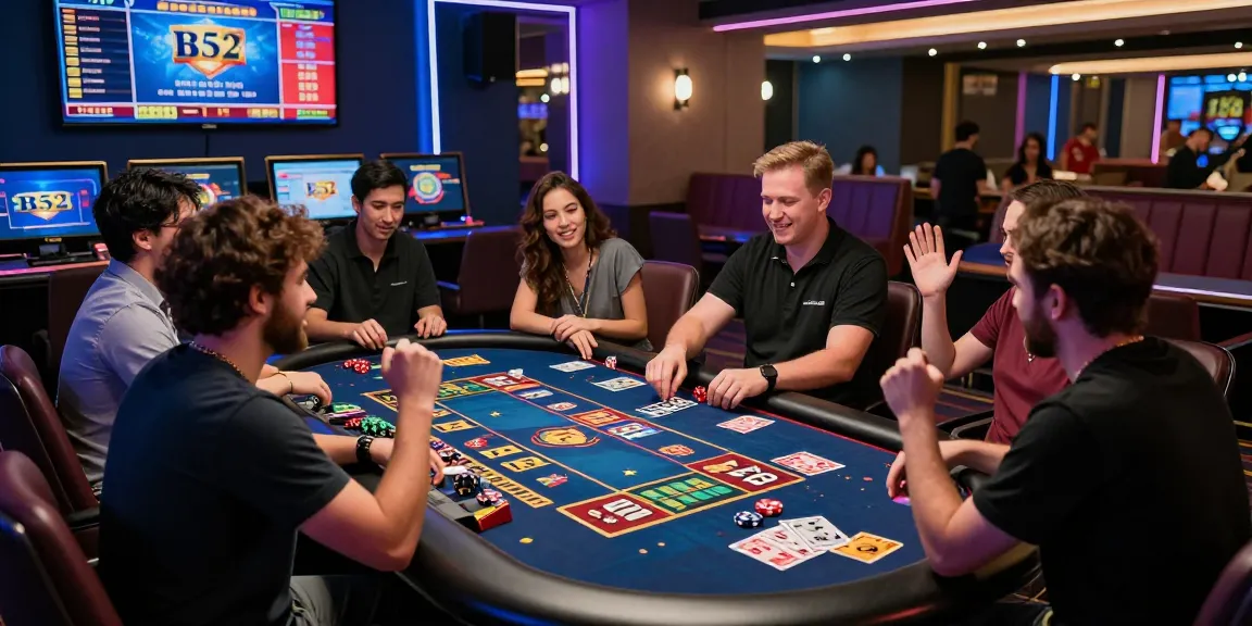 Players enjoying the exciting B52 gaming experience in a vibrant online casino