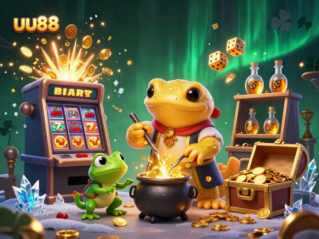 Experience the excitement of uu88 with a golden salamander and a dynamic slot machine explosion.
