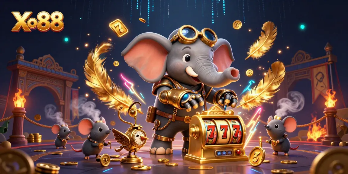 Xo88 stimulates excitement at the slot machine with steampunk characters in a vibrant arena.