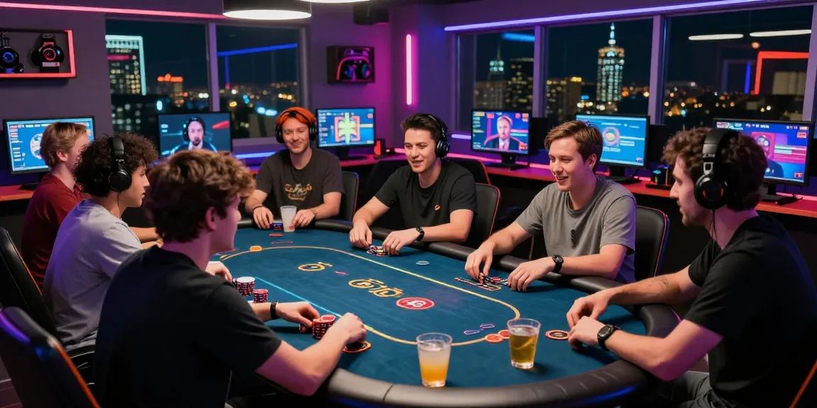 Engaged players in a vibrant online gambling setting on 먹튀스팟.