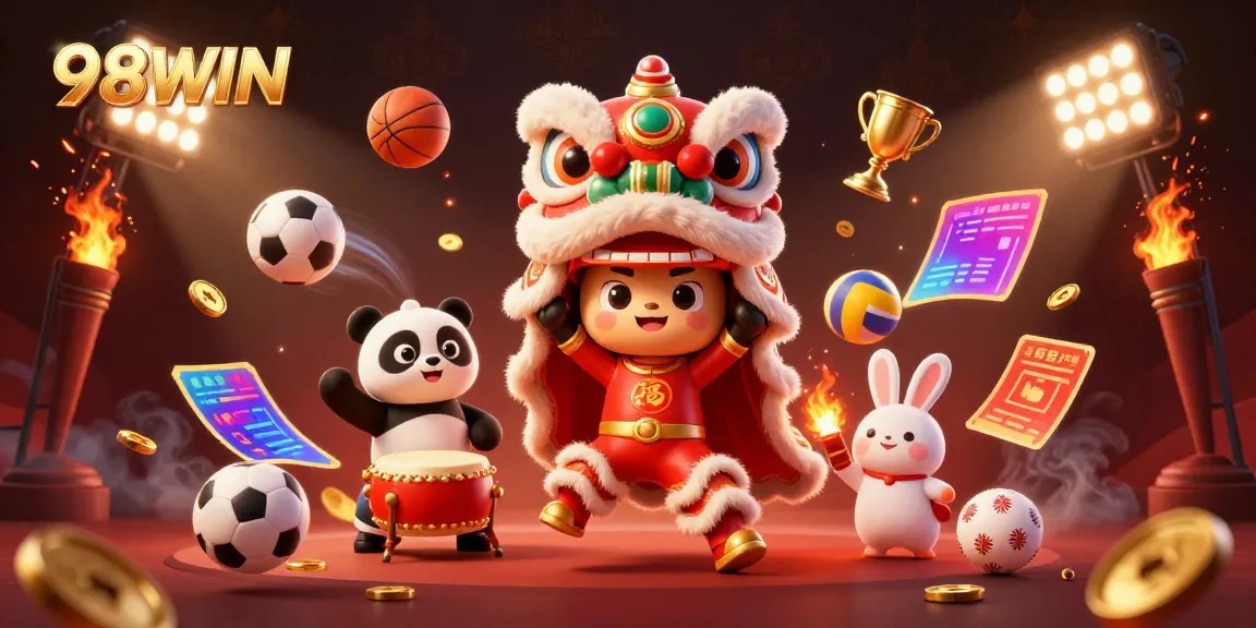 Engage in exciting gameplay at 98WIN, featuring vibrant characters and casino-themed elements.