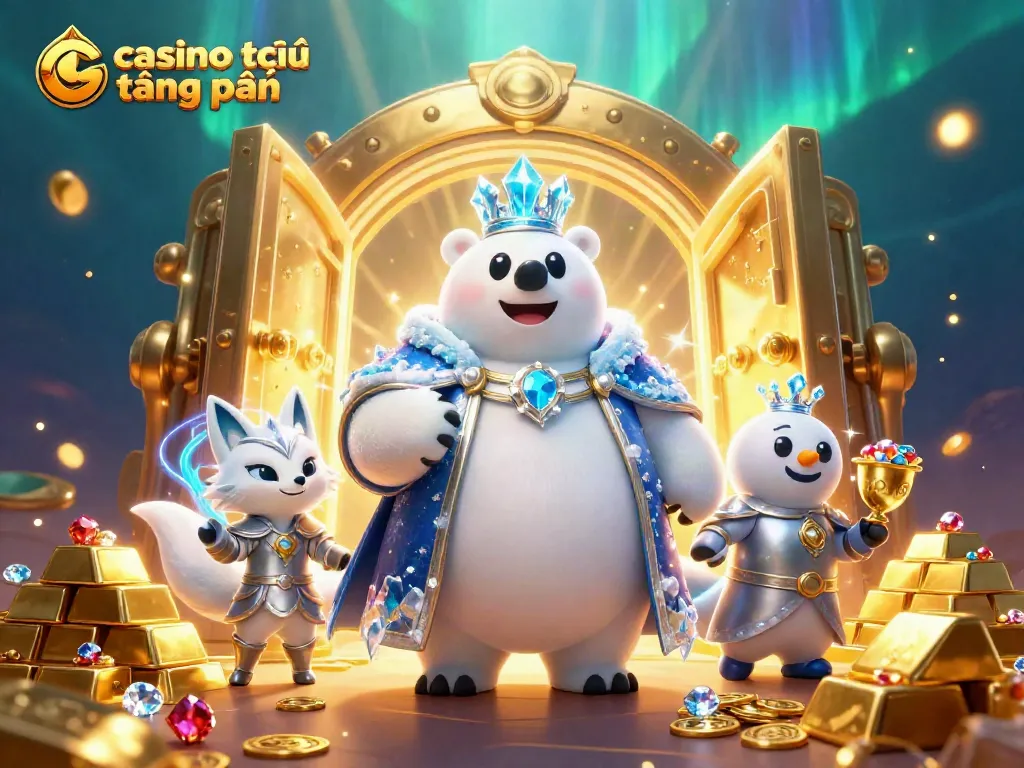 Khám phá casino trực tuyến tặng tiền với hình ảnh 3D hấp dẫn của vua Bắc Cực và đồng minh.