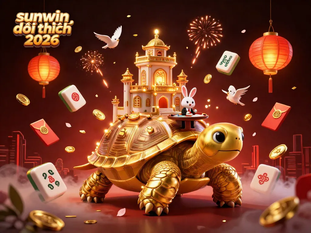 Experience the excitement of sunwin đổi thưởng 2026 with a vibrant 3D gambling illustration.