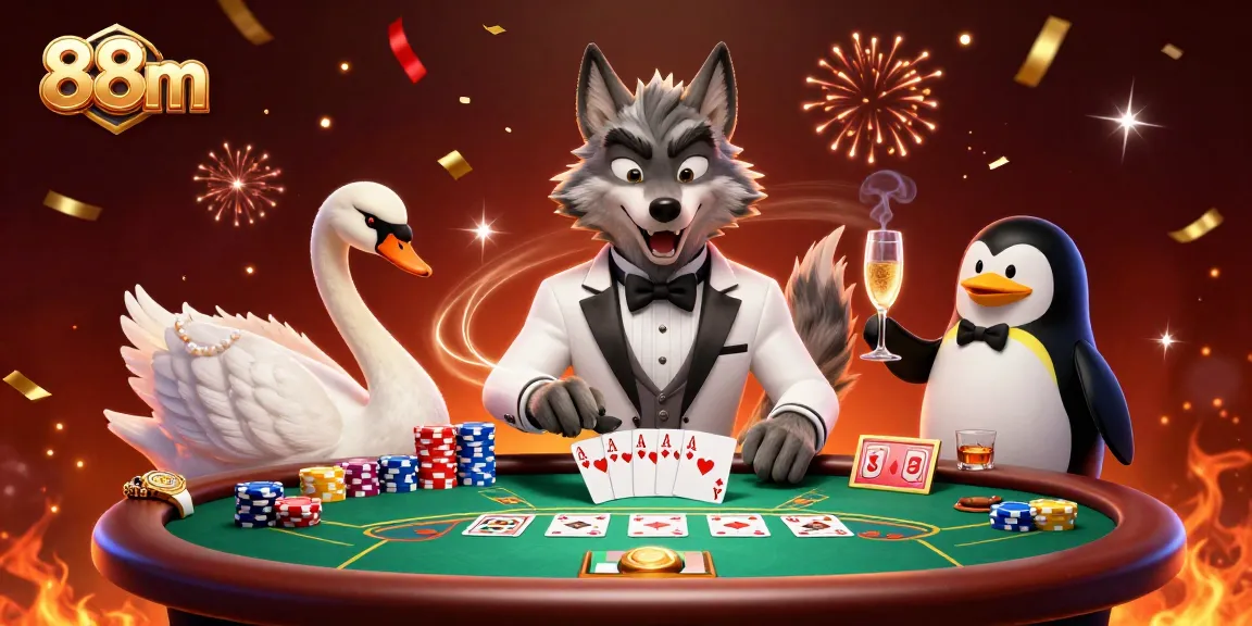 Experience thrilling moments at 88m with exciting baccarat games and card dealing action.