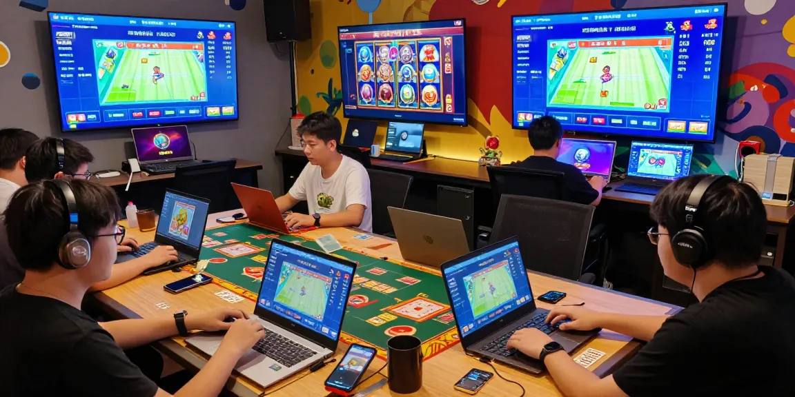 Diverse gamers enjoying the YO88 online platform with immersive gameplay in vibrant settings.