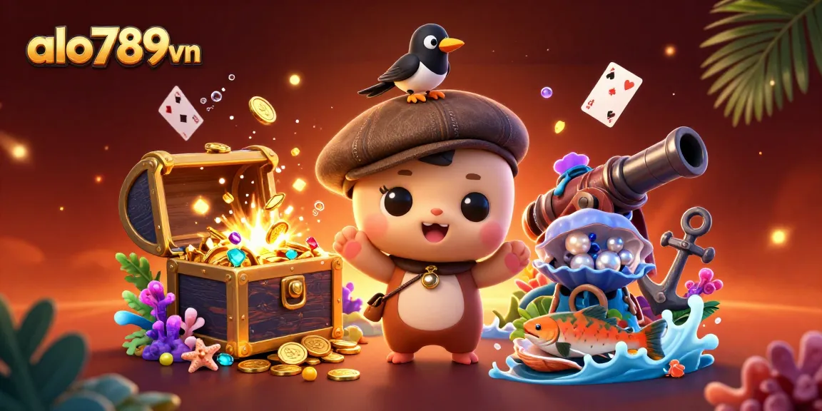 Experience thrilling gameplay at alo789vn with vibrant characters, gold coins, and casino-themed elements.
