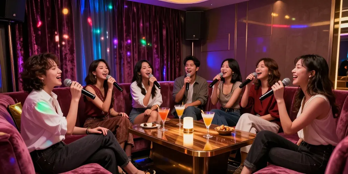 강남 달토에서 즐거운 시간 보내는 친구들, 고급스러운 인테리어와 화려한 조명으로 가득 찬 노래방 모습