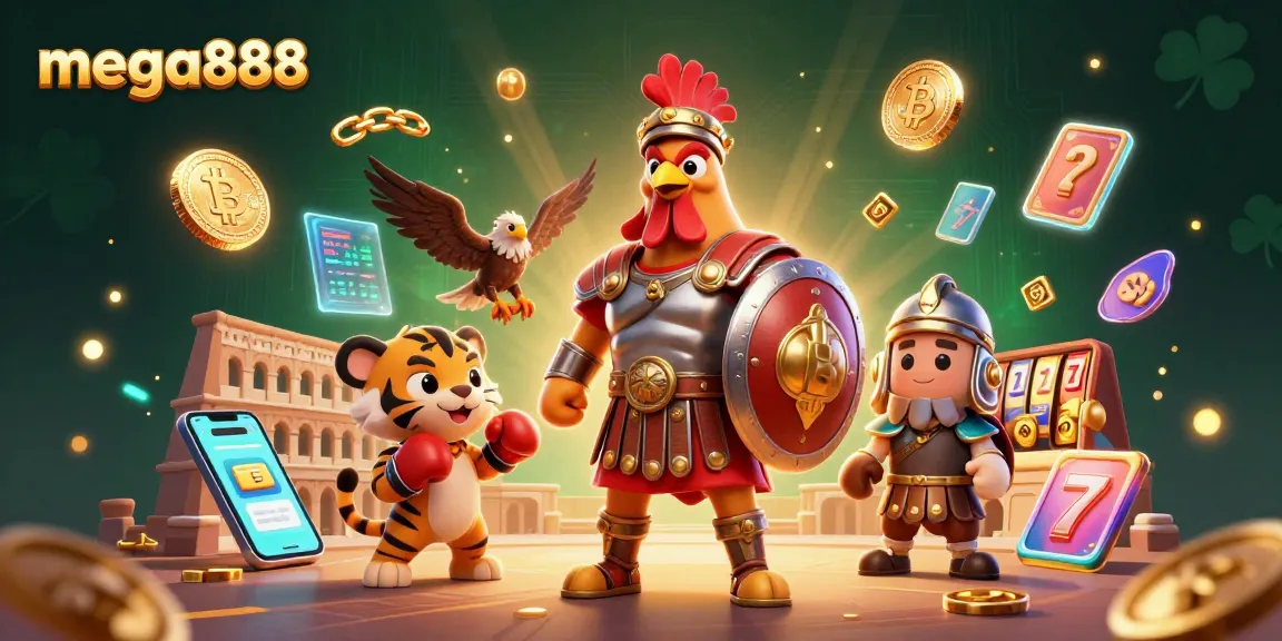 Experience mega888 with thrilling slot action and colorful gameplay elements in this vibrant 3D scene.