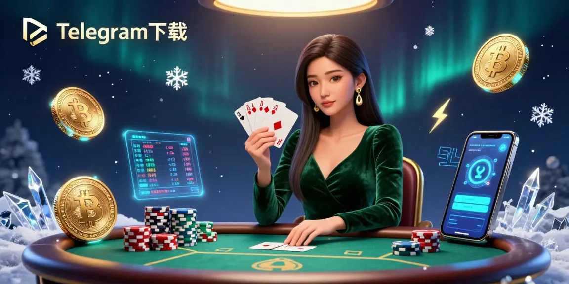 在Telegram下载的生动数字场景中体验扑克桌上的高额赌注,展现华丽的扑克牌和筹码。