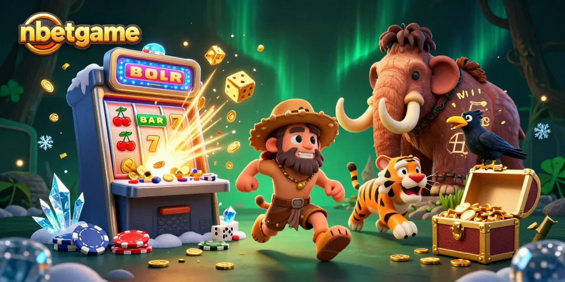Experience thrilling moments at nbetgame with our vibrant prehistoric casino scene filled with exciting gaming action.