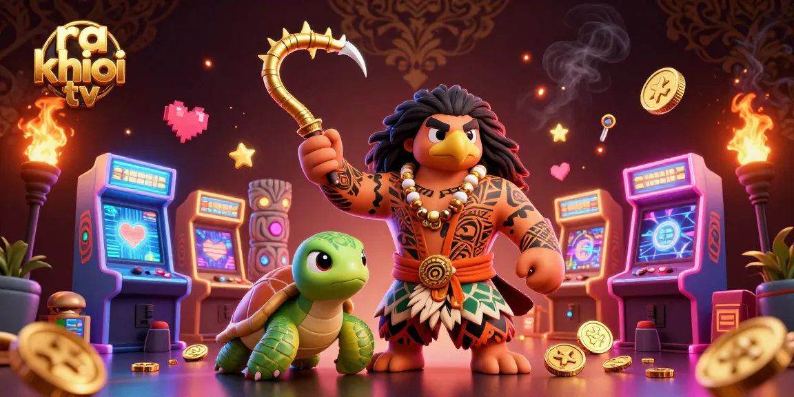 Engage with exciting ra khơi tv moments featuring a vibrant scene of Polynesian characters in a dynamic casino world.