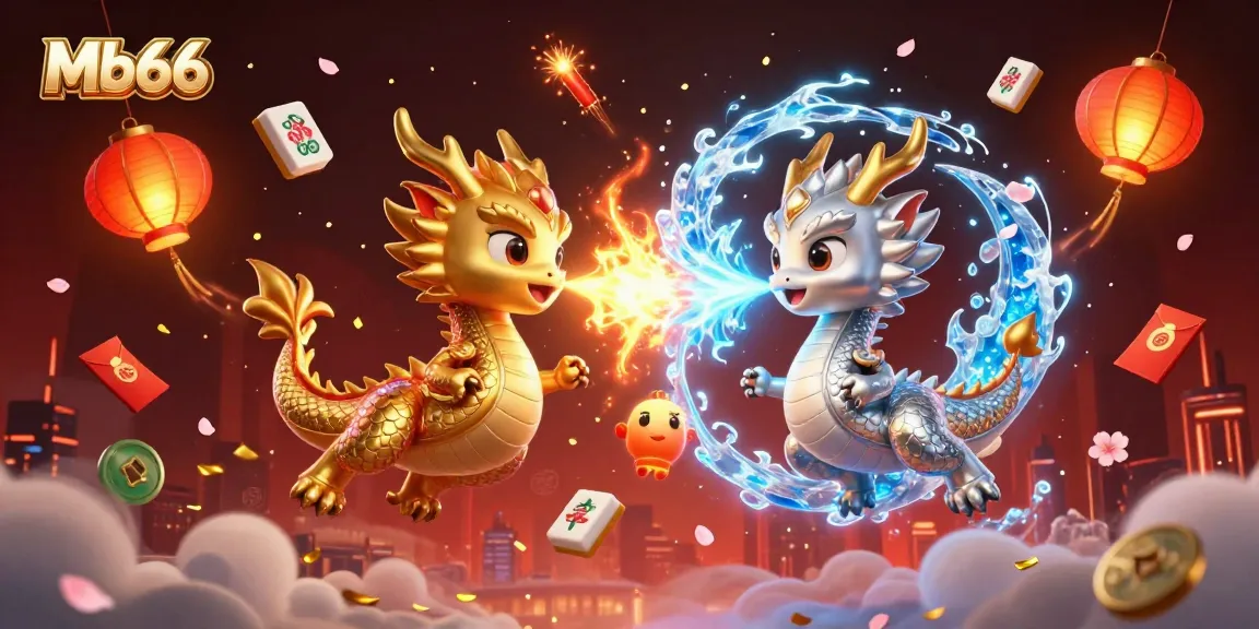 Engage with Mb66 as gold and silver dragons represent the thrilling world of online gambling.