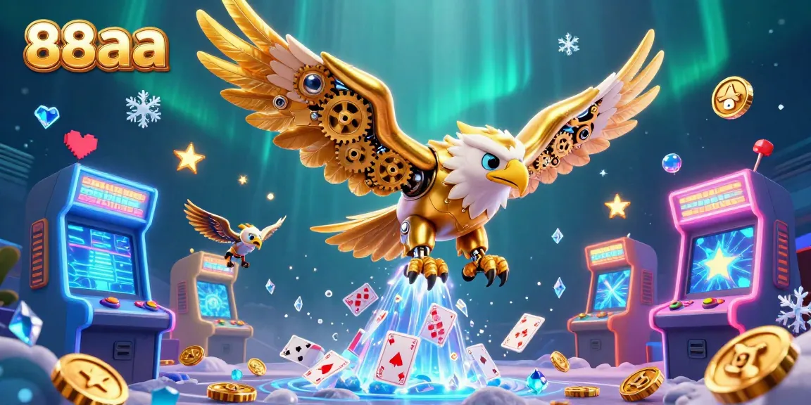 Engage with thrilling gameplay at 88aa, featuring a dynamic 3D eagle in a casino-themed scene.