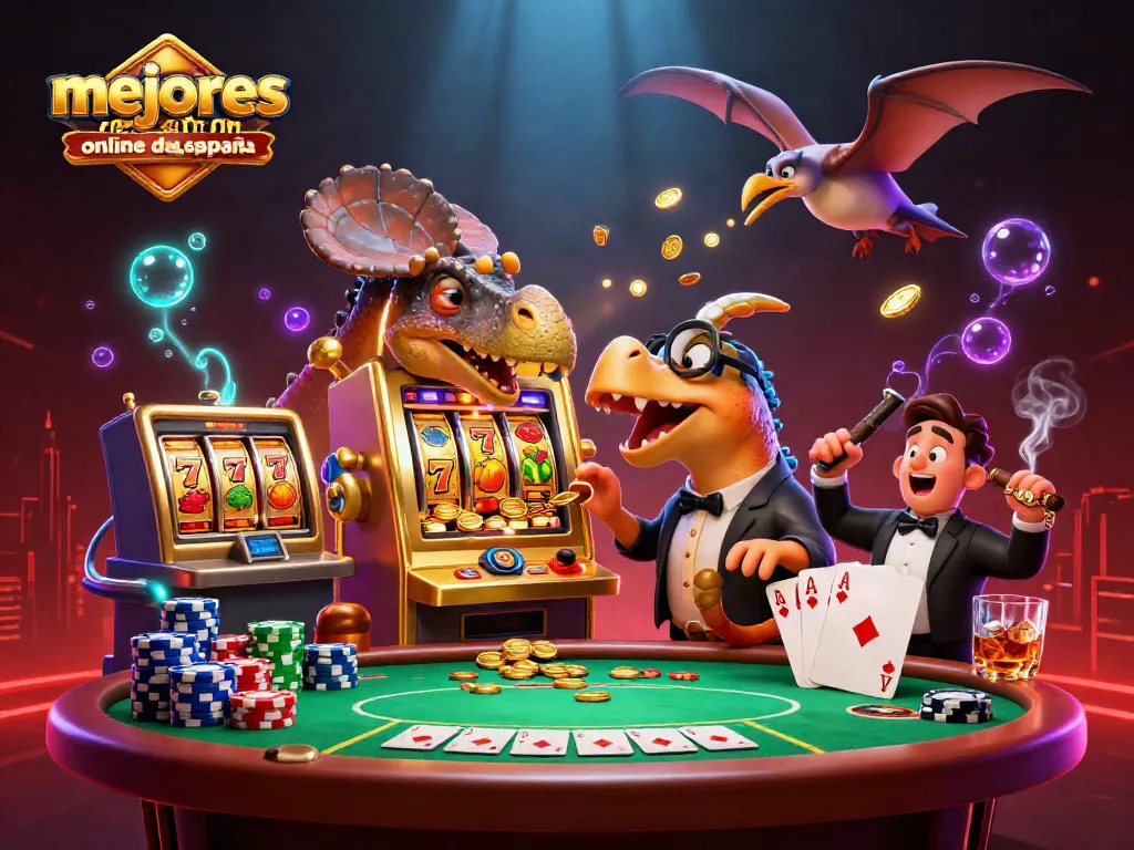 Uno de los mejores casinos online de España presenta un emocionante juego con dinosaurios y tragamonedas doradas.