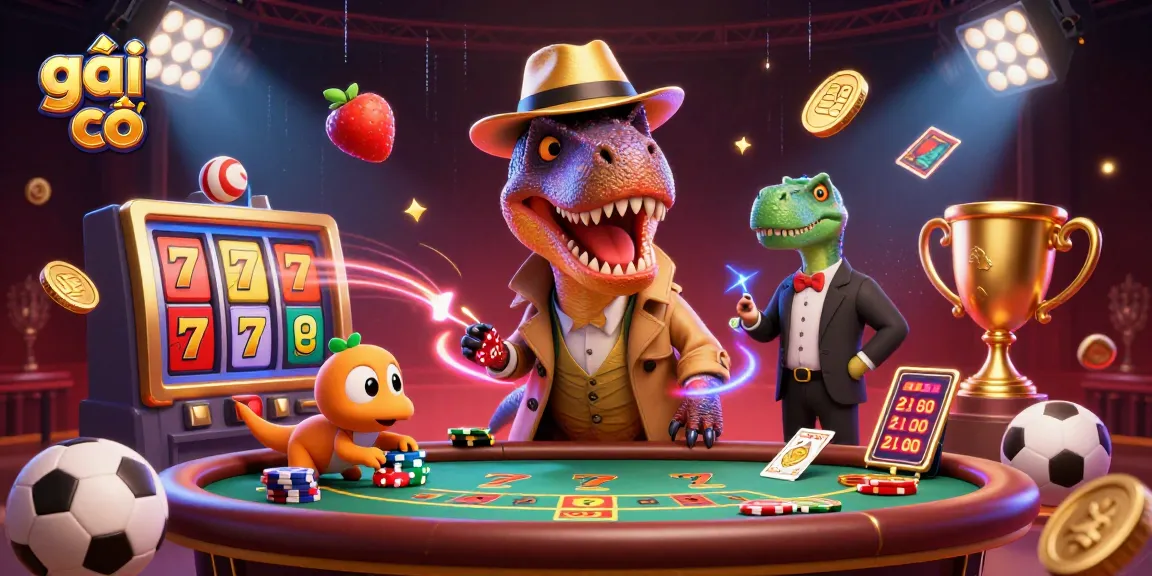 Engage in the thrilling world of gái gọi with a velociraptor card counter at a casino table.