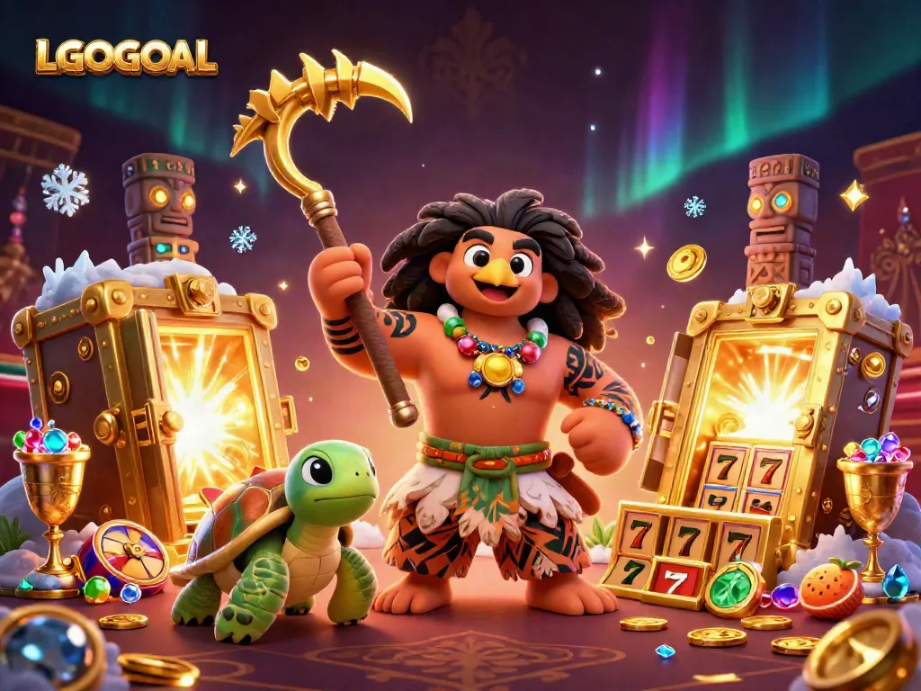 Experience the thrill of gaming with LGOGOAL's vibrant casino-themed illustration featuring colorful slot elements.