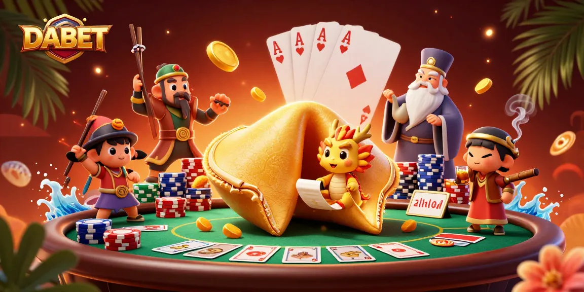 DABET offers exciting gameplay with unique characters in this rich, vibrant casino illustration.