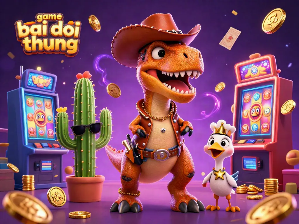 Experience thrilling game bai doi thuong with vibrant slot machines and dynamic casino characters.