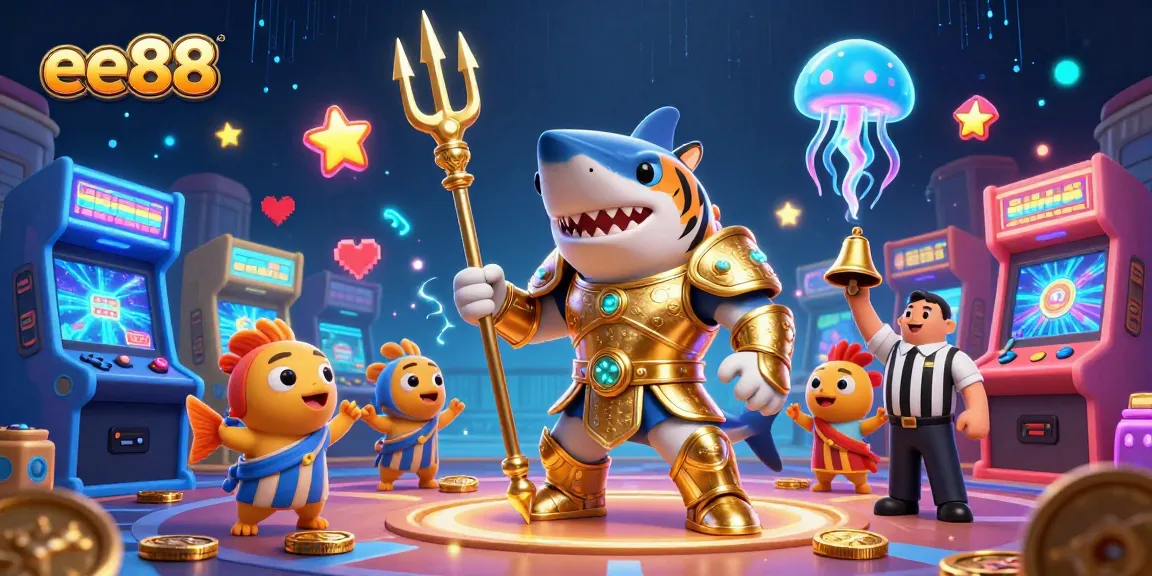 Experience the dynamic and thrilling action of ee88 in a vibrant 3D underwater casino setting.