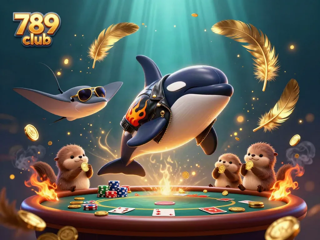Engage in thrilling gameplay at 789 club with animated sea creatures and vibrant casino elements.
