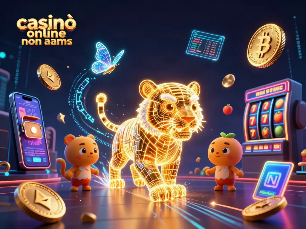 Scopri i vantaggi dei casinò online non AAMS con un'illustrazione vivace e dinamica.
