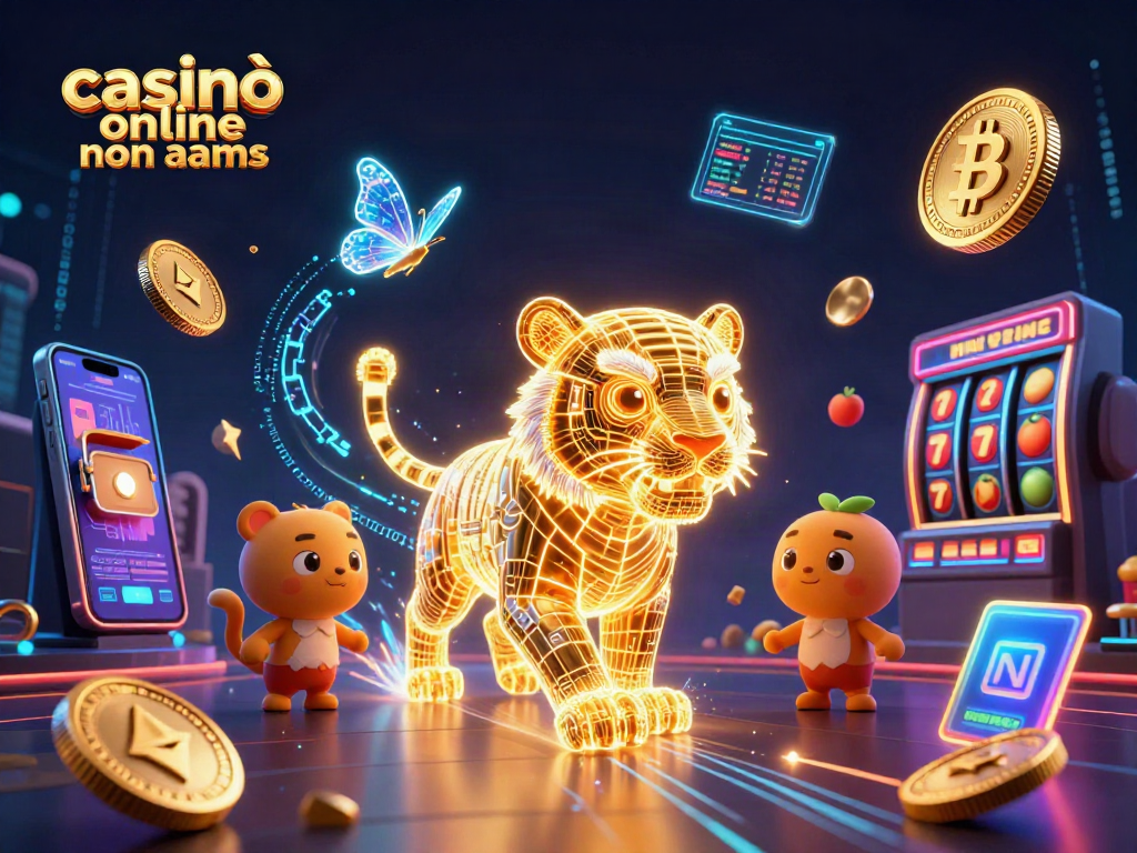 Scopri i vantaggi dei casinò online non AAMS con un'illustrazione vivace e dinamica.