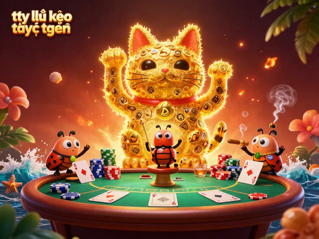 Enhance your betting insights with tỷ lệ kèo trực tuyến in a vibrant casino illustration.
