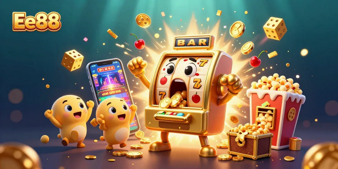 Engage with Ee88's thrilling slot machine as it hits the jackpot, showcasing vibrant casino elements!